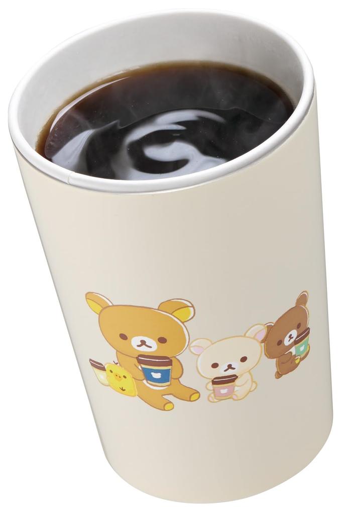 Skater Convenience Store Coffee Stainless Steel Rilakkuma Design Tumbler, Medium, 400ml, Insulated, STCV2-A