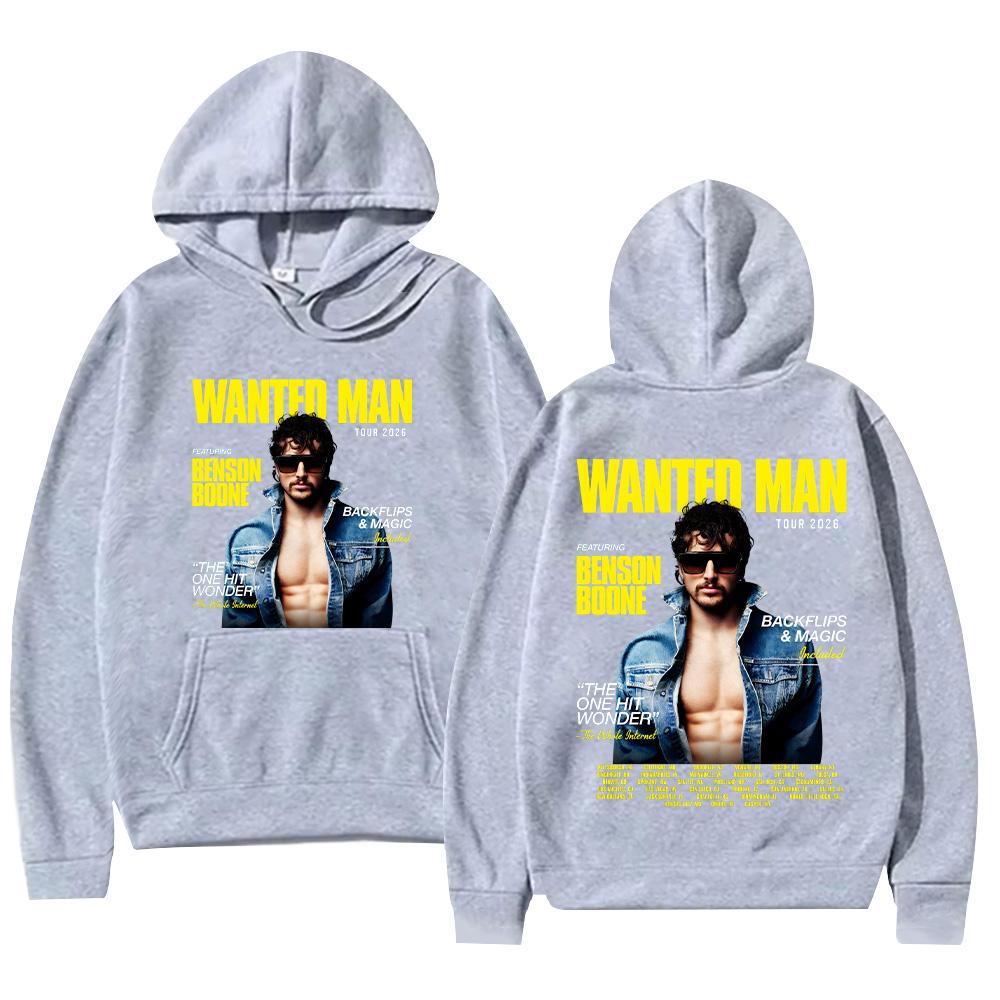 Benson Boone Wanted Man Tour 2026 Hoodies Men Women Clothing Fashion Long Sleeve Sweatshirts Casual Hip Hop Pullovers