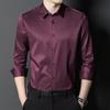 Тенденция 2024 года: Мужская приталенная формальная рубашка из тутового шелка - Не требующая глажки, профессиональная рабочая одежда