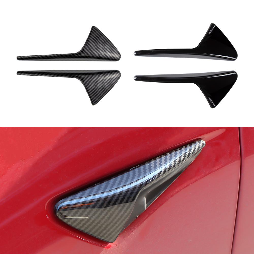2 шт. Защитная крышка боковой камеры автомобиля для Tesla Model 3 Y ABS Углеродное волокно Крышка поворотника Накладка Декоративные аксессуары