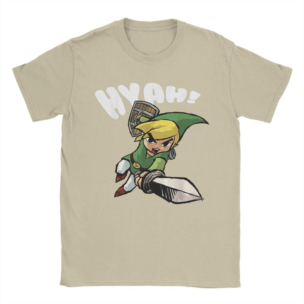 Zeldas Link Hyah Poster T Shirts Unisexs  Pure Cotton Novelty TShirts Round Collar  Tees Short Sleeve Tops Gift Idea