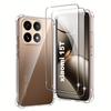 3in1 [2+1 Pack] for Xiaomi 15T Case +[2 Pcs] Tempered Glass Screen Protector+ 1 Pc Clear TPU Shockproof Soft Phone Case Cover Anti-Scratch