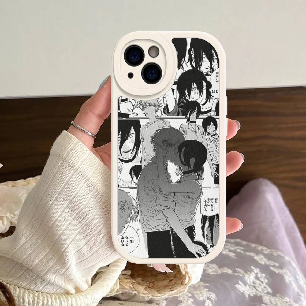 Аниме Человек-бензопила Комиксы Кожаный чехол для телефона Для IPhone 16 16e 15 14 13 12 11 Pro Max Plus Mini Чехол
