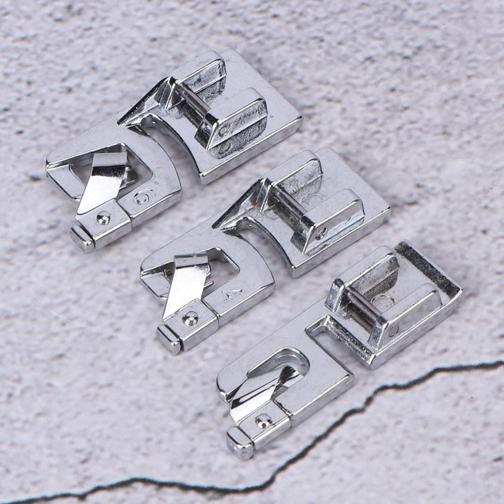 3Pcs Sewing Machine Rolled Hem Foot Household Crimping Process Sewing Accessories