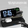 5 in 1 Wireless Charging Phone Holder Earphone Charger Multifunctional RGB Light Stong Magnetic Digital Alarm Clock