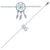 [P1960] - Silver Bracelet 'Navajos' Turquoise Silver (rhodium Plated) Dreamcatcher - 20x10 Mm
