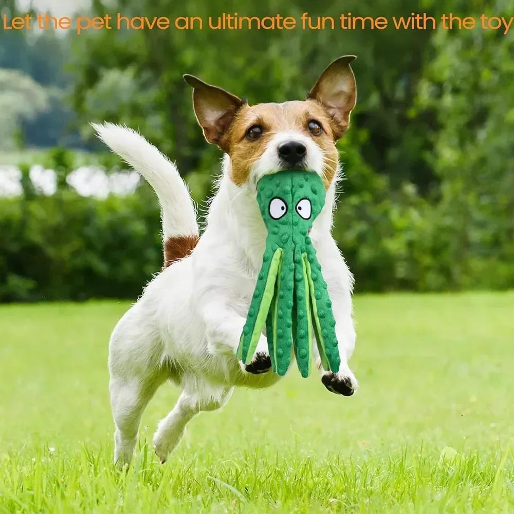 Игрушки для жевания собак «Осьминог» без набивки, шуршащие, пищащие, прочные плюшевые игрушки для собак с мягкой прочной тканью для маленьких и больших собак