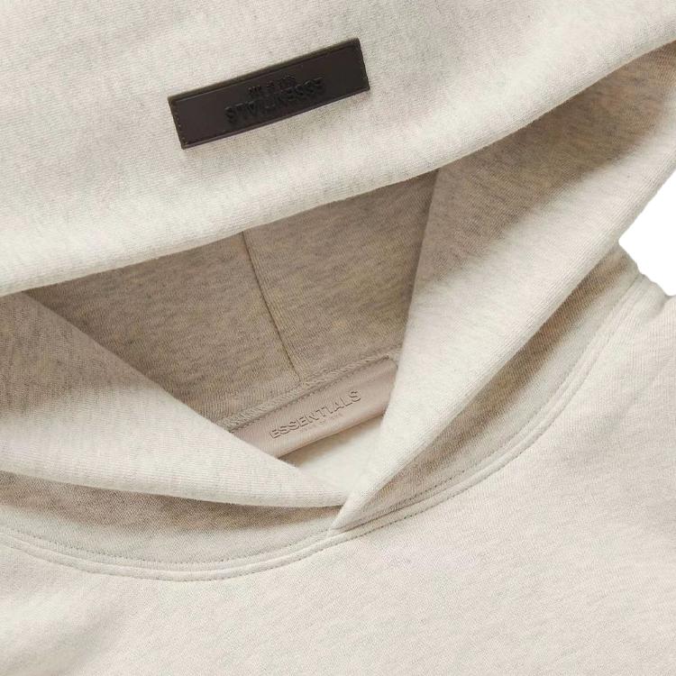 Fear of God Essentials FW22 Однотонная толстовка с принтом логотипа Мужские худи Светло-овсяный FOG-FW22-1125