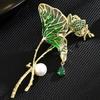 Дизайнерская Брошь Лист Лотоса с Рисунком Винтажная Брошь-Булавка Пион Новая Брошь Лотос Свадебная