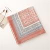 Women's Cotton & Linen Scarf: Elegant Ethnic Geometric Diamond Shawl with Messy Hemp Edge