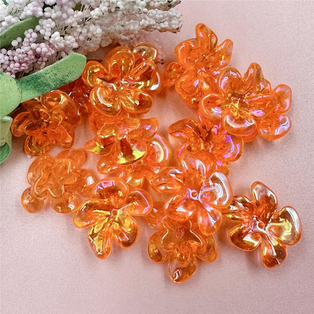 Творческий нерегулярный для сережек прозрачный большой цветок бусины акриловые модные УФ-цвет 21.4*23.6 мм DIY материалы ручной работы ожерелья ювелирные изделия маркировка