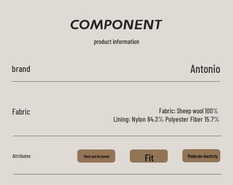Мужской термо-свитер Antonio Plus из 100% шерсти с бархатной подкладкой