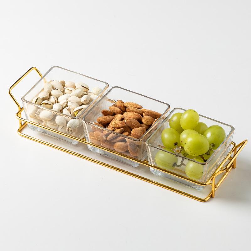 Роскошная тарелка для салата с сухофруктами, блюда для закусок, прозрачная квадратная банка для десерта, сетка для хранения продуктов, лоток для консервов, коробка