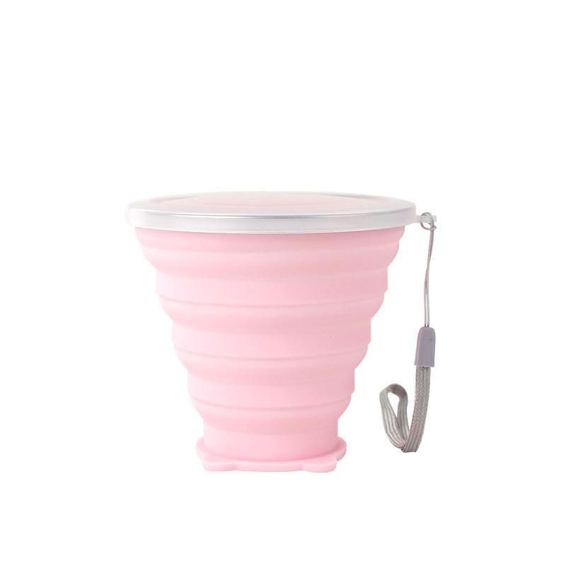 Креативная новая складная чашка из силикагеля, регулируемая чашка, портативная чашка для воды для путешествий на открытом воздухе, защита окружающей среды, с крышкой, подарочная чашка