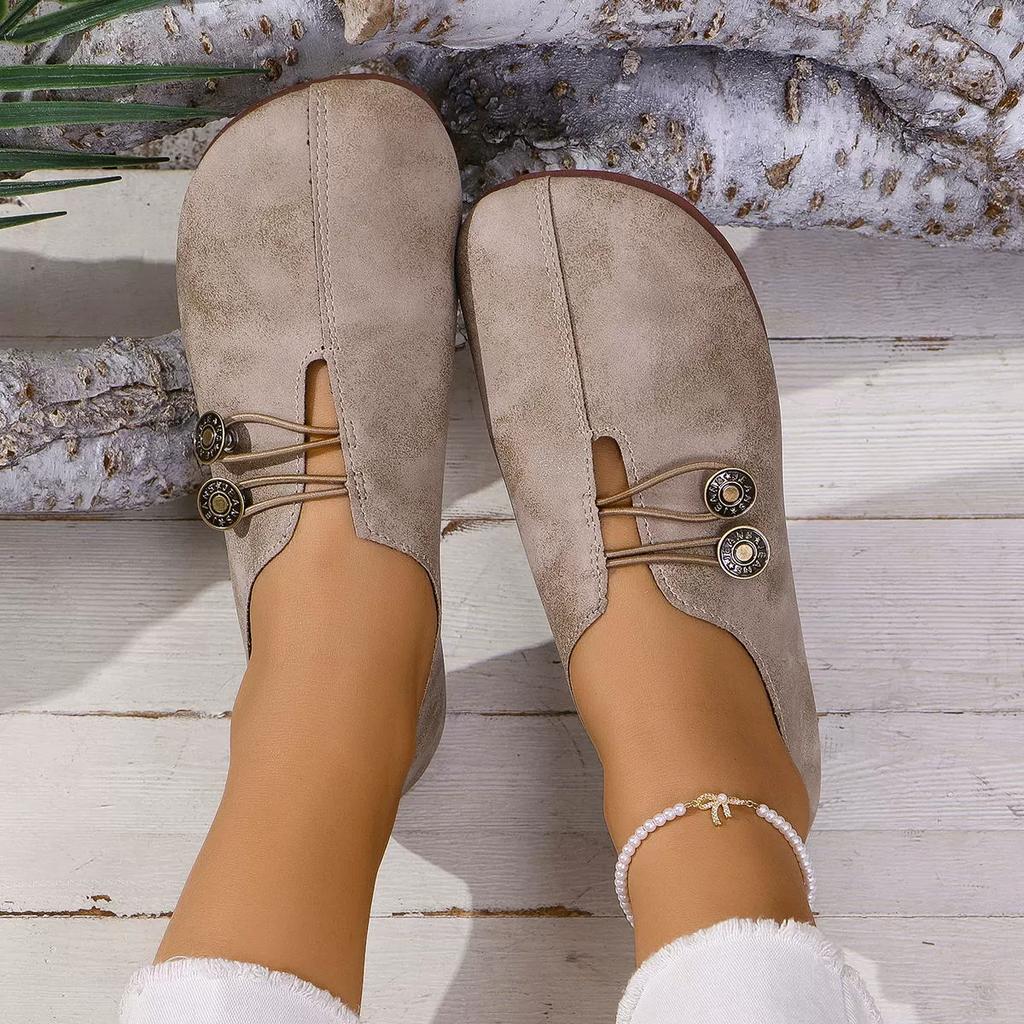 Women'S Flat Round Toe Shoes for All Seasons Soft Bottom Non-Slip Flat Shoes