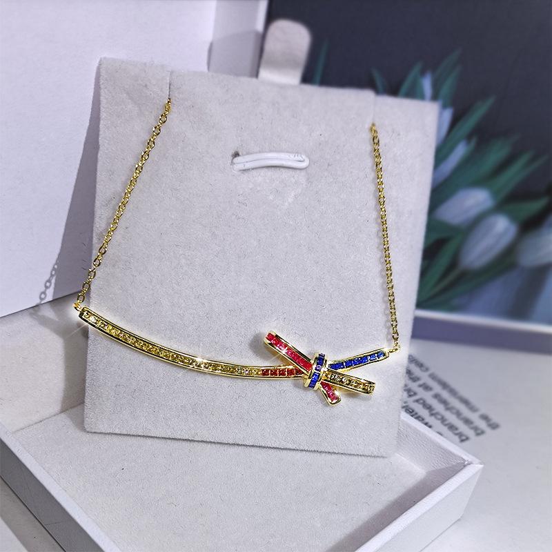 Бирюзовое колье Гальваническое покрытие Креативная мода Женский набор цепочек на ключицу с бабочкой