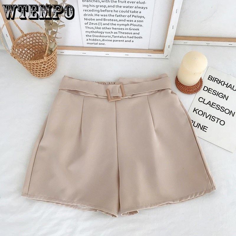 WTEMPO Summer Women's Chiffon Shorts Fashion High Waist Loose Shorts Wide Leg Shorts Casual Shorts Suit Shorts