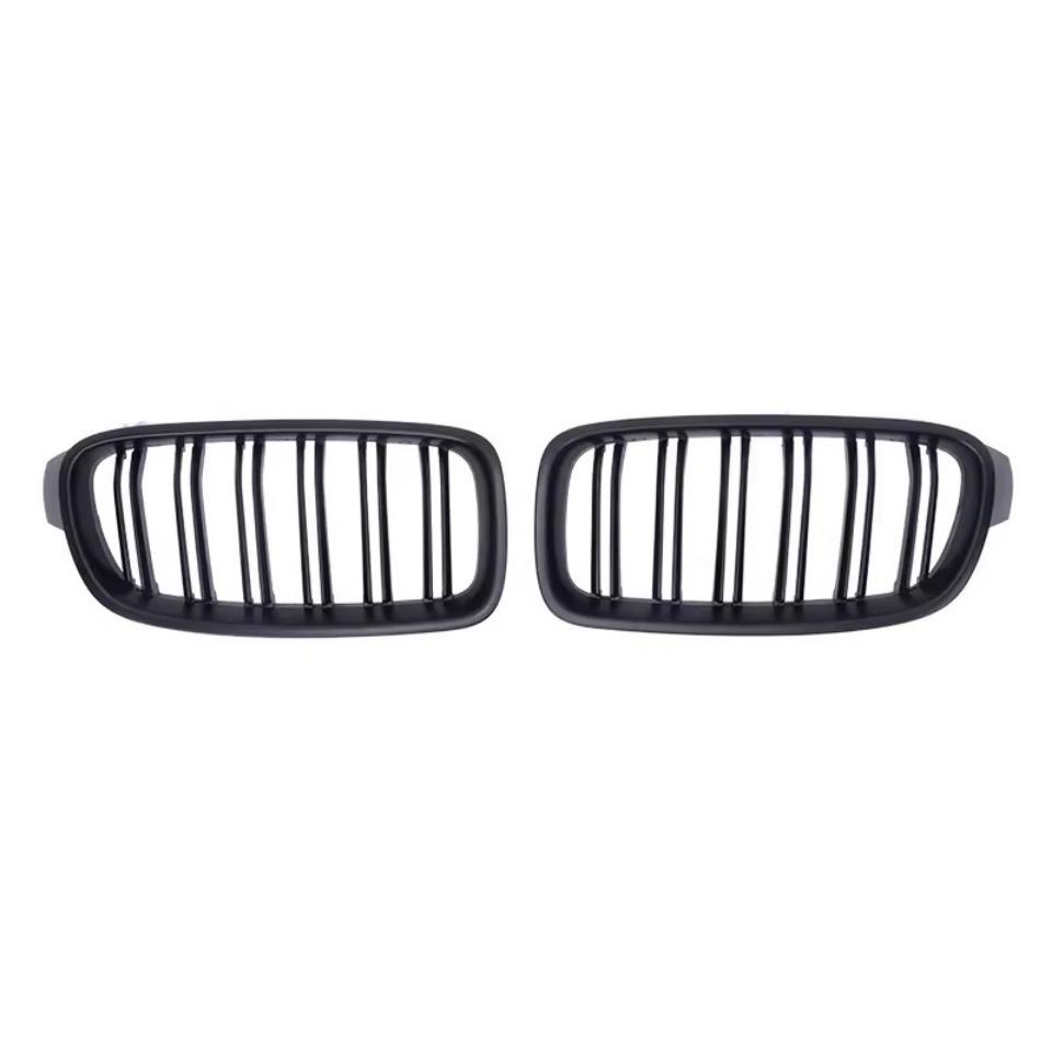 Для BMW 3 серии F30 F31 F35 2012-19 320i 325i 328i Блестящая решетка переднего бампера в стиле двойных линий Серебристая решетка в стиле Diamond