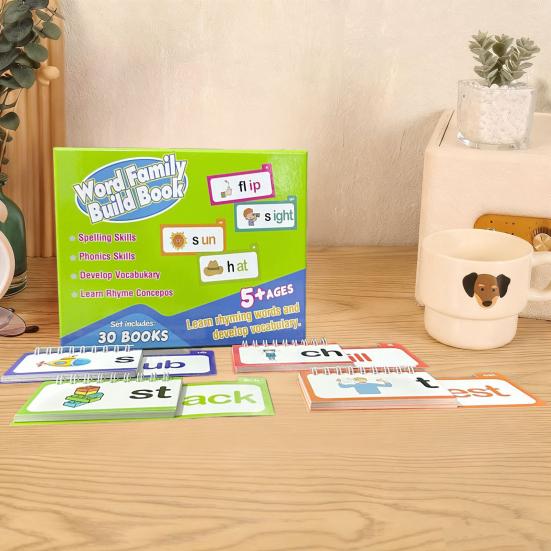 30 шт. Книга для сборки семей слов Детская дошкольная обучающая деятельность Карточки с часто употребляемыми словами Детский сад Чтение