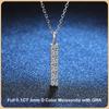 Настоящее 0,1CT 3 мм полное ожерелье с подвеской из муассанита для женщин S925 стерлингового серебра с бриллиантами на шею цепочка ожерелья изящные ювелирные изделия