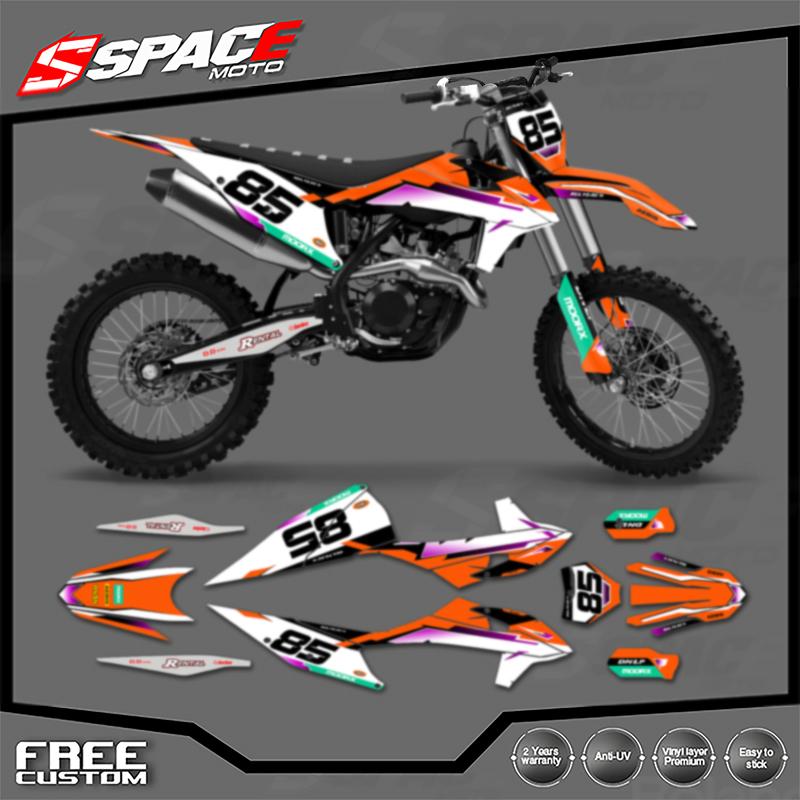 SPACE Custom Motorcycle Graphics Background Decal for KTM 125 250 300 350 450 19-22 SXF 2020-2023EXC Decals Stickers Kits