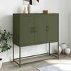 VidaXL Highboard Olive Green 100.5x39x107 Cm Steel, Sideboard, Cupboard, Side Cabinet, Cabinet, Storage Cabinet, 846540