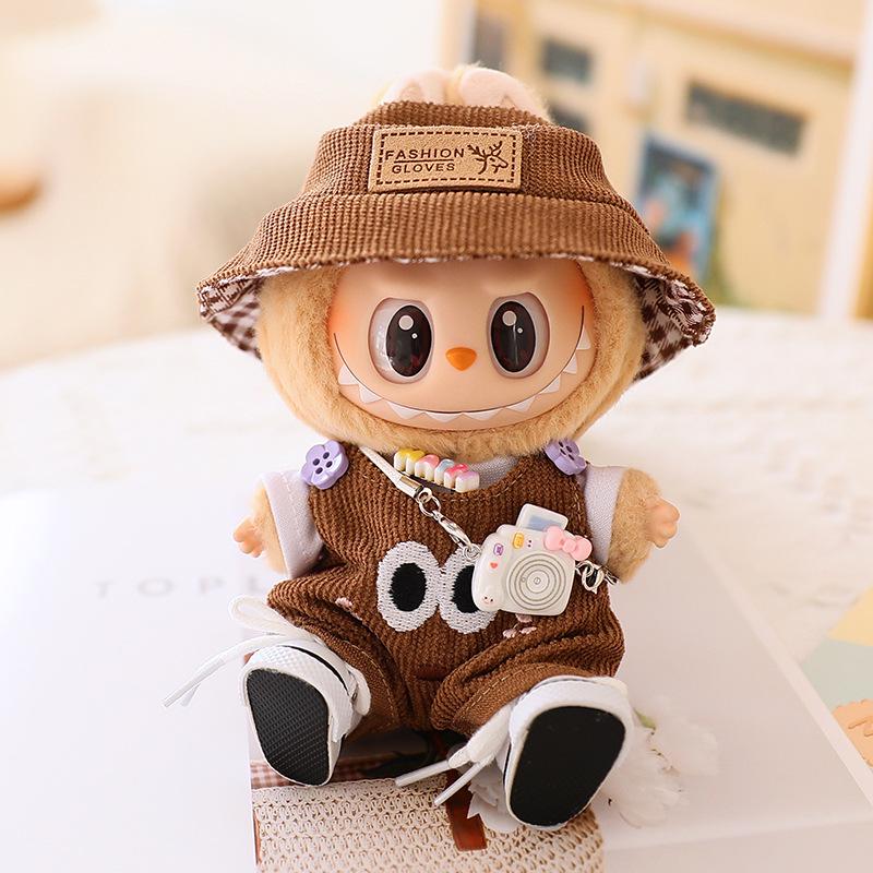 17см Кукла Лабубу второго поколения в слепой коробке, одежда: Милый комплект комбинезона для вечеринки