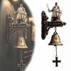 Medieval Crusader Doorbell Gothic Retro Cross Knight Decorative Entry Bell Weather Resistant Outdoor Wall Ornament for Man Cave Bar Porch Castle Home