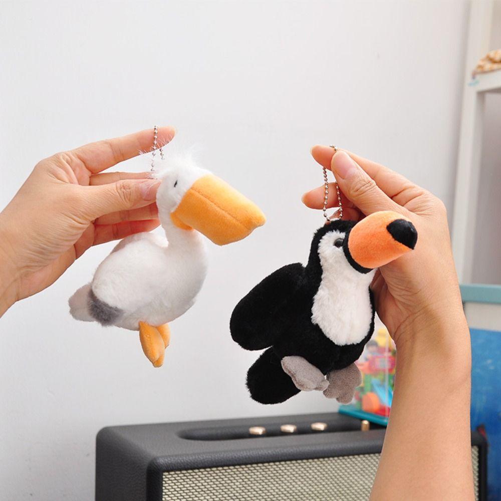 Toucan Doll Bird Doll Keychain Stuffed Animal Swan Stuffed Doll Pelican Plush Keyring  Bag Pendant
