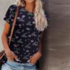 Women Summer T Shirt Purple Lip Print Print Short Sleeve Tees Casual Printed Tops