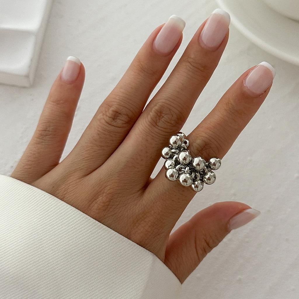 Jewelry, Irregular Hollow Wound Imitation Pearl Ring, Wind Niche Alloy Open Ring