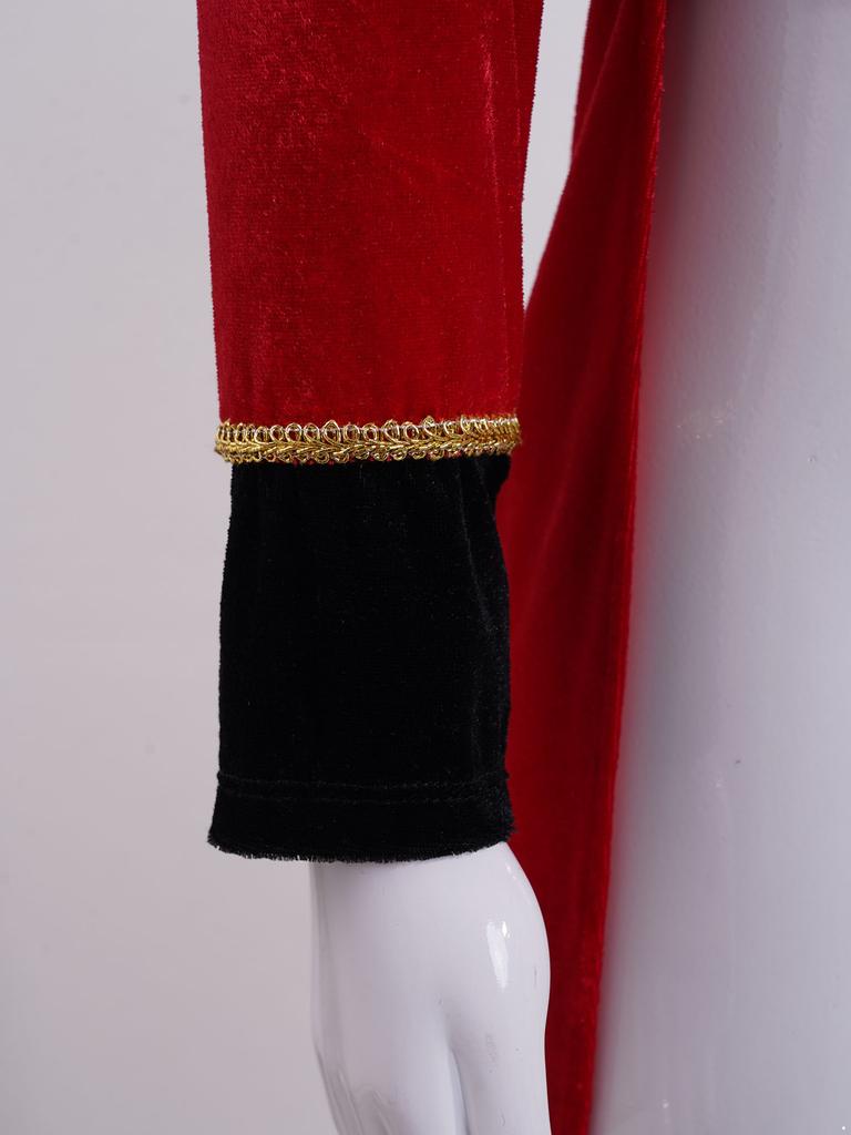 Boys Circus Cosplay Costume Long Sleeves Tassel Details Dip Hem Coat Role Play Jacket