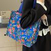 WTEMPO Retro Large Capacity Floral Printed Bags Casual Versatile Singer Shoulder Bags Women's Travel Beach Shopping Handbags