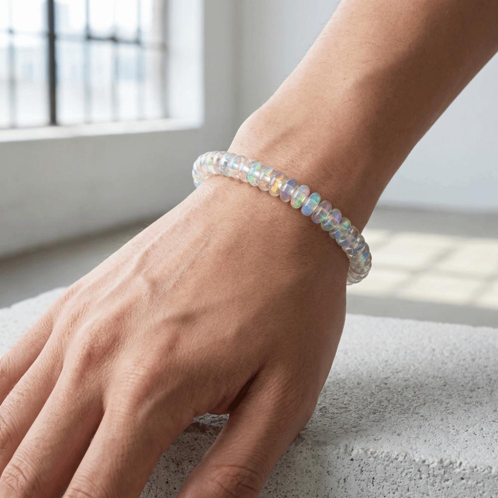 Stretchable Rope Laser Crystal Bracelet Elastic Cord Fashion Jewelry  Daily Wear