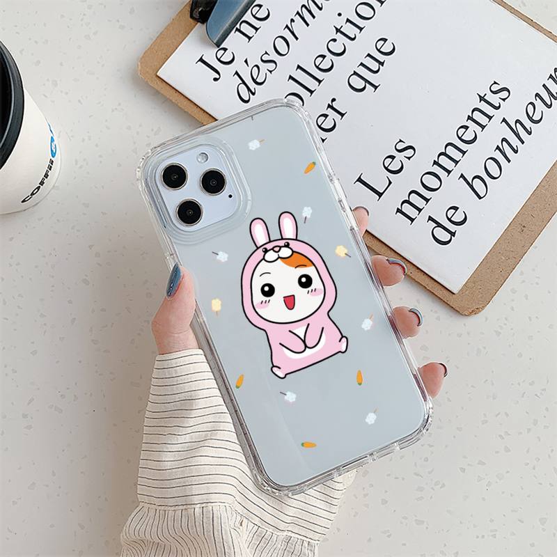Чехол для телефона Oruchuban Ebichu для iPhone 11 12 Mini 13 14 Pro XS Max X 8 7 6s Plus 5 SE XR прозрачный чехол