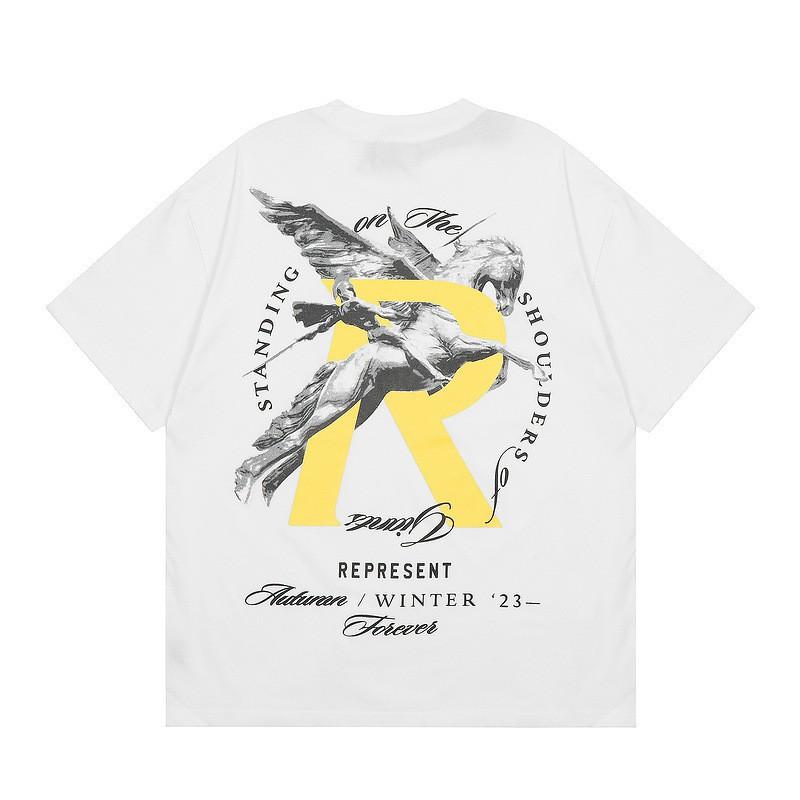 American Vintage REPRES Letter Print Oversized Short Sleeve T-Shirt Couples