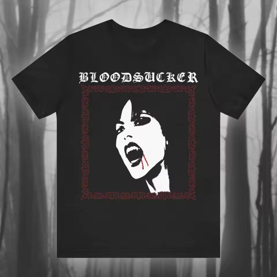 Vampire female vampire T-shirt horror art T-shirt gothic shirt dark gothic style Unisex streetwear tops suitable for all seasons