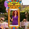 2D Flat Hawaiian Tiki Totem Check in Photo Booth Polyester Aloha Luau Tropical Mona Birthday Party Decor Birthday Party Decor