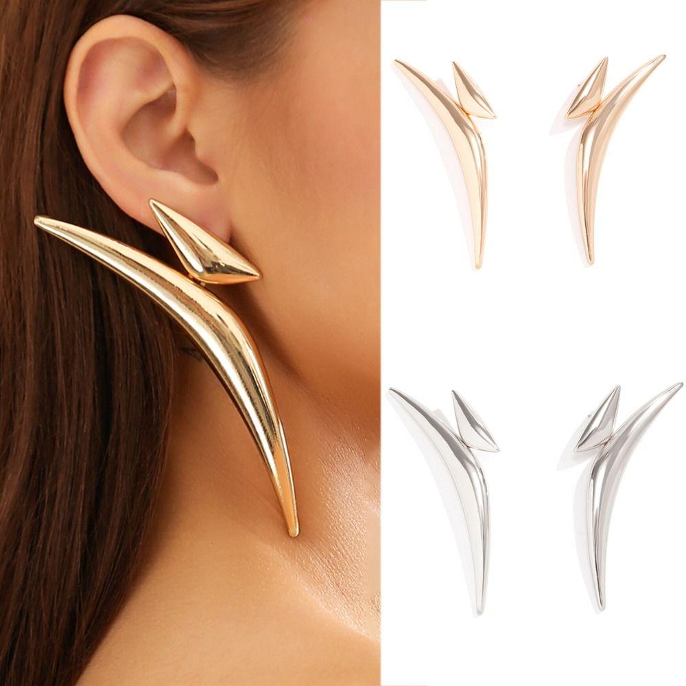 Минималистичные изогнутые серьги с острыми концами, треугольные серьги-подвески, трендовые серьги для женщин и девочек