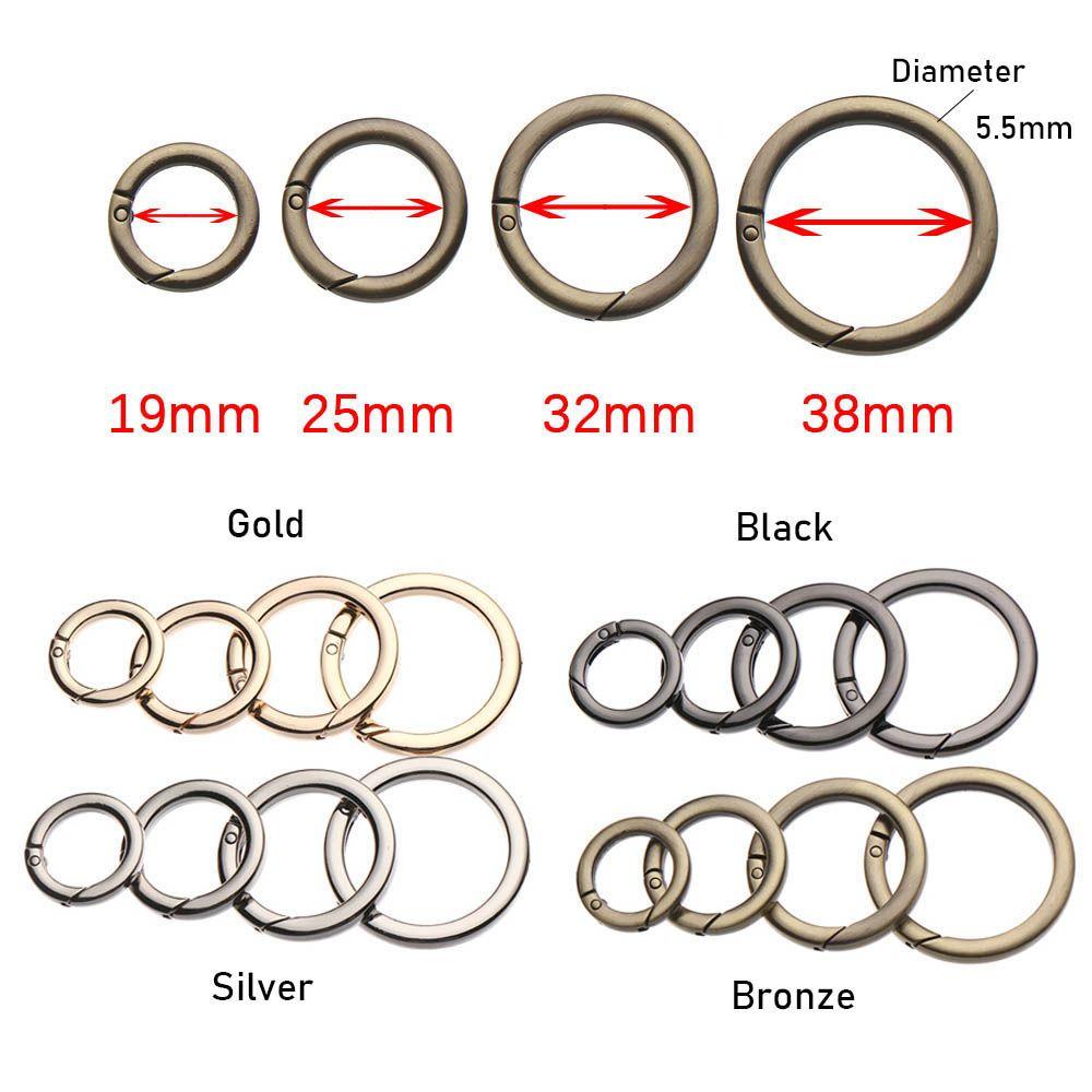 Round Push Trigger Bag Belt Buckle Spring O-Ring Buckles Carabiner Purses Handbags Snap Clasp Clip