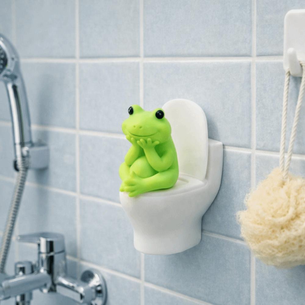 Cartoon Pig Desktop Ornaments PVC Toilet Frog Ornaments Wall Decor Toilet Pig Decoration Gag Gift