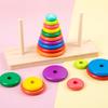 Wooden Tower Ten-Layer Rainbow Tower Stacked Music Children'S Early Education Educational Building Block Primary School Students Teaching Aids Toys