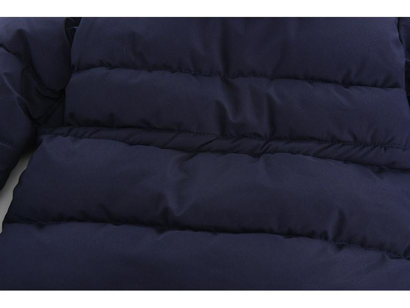 Зимнее пальто для мальчиков в корейском стиле: Плотный пуховый хлопок, на бархатной подкладке, средней длины, для детей постарше