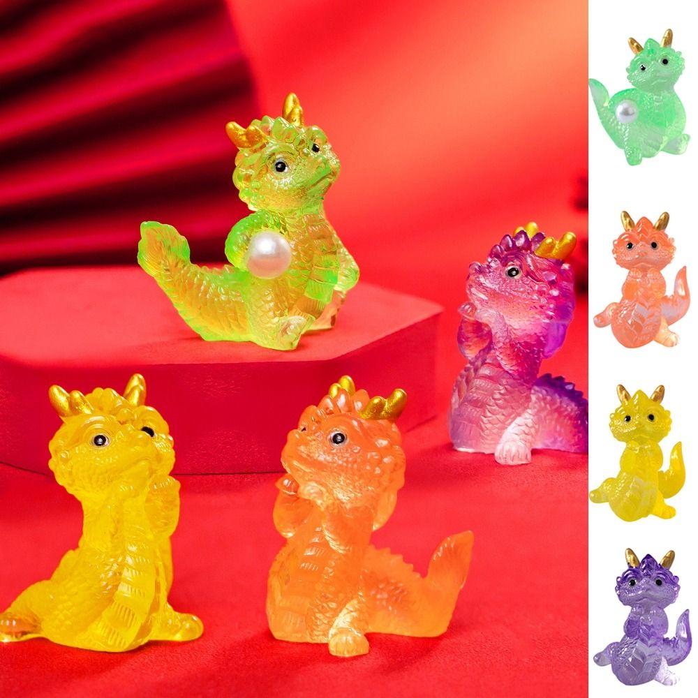 Small Transparent Resin Dragon Ornaments Chinese Zodiac Auspicious Dragons Children