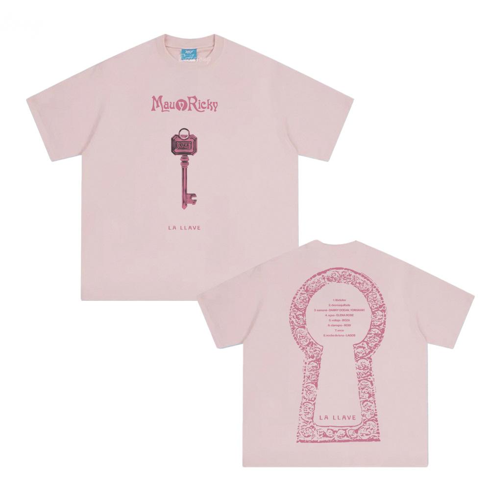 Mau Y Ricky - LA LLAVE Футболка Летняя футболка с круглым вырезом 100% хлопок Одежда Высокое качество Женская/Мужская Хип-хоп Топы