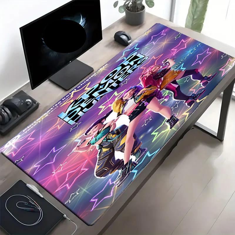 KPop Demon Hunters Print Mouse Pad, Anti‑Slip Desktop keyboard Mat, for PC Laptop Gaming Working Daily Use, Cool Festival Surprise Gift
