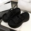 Fashion Cute Thick Bottom Platform Sandals Women Fashion Ankle-Wrap Flats Summer Comfort Casual Shoes Wedge Gladiator Sandals Beach Shoe