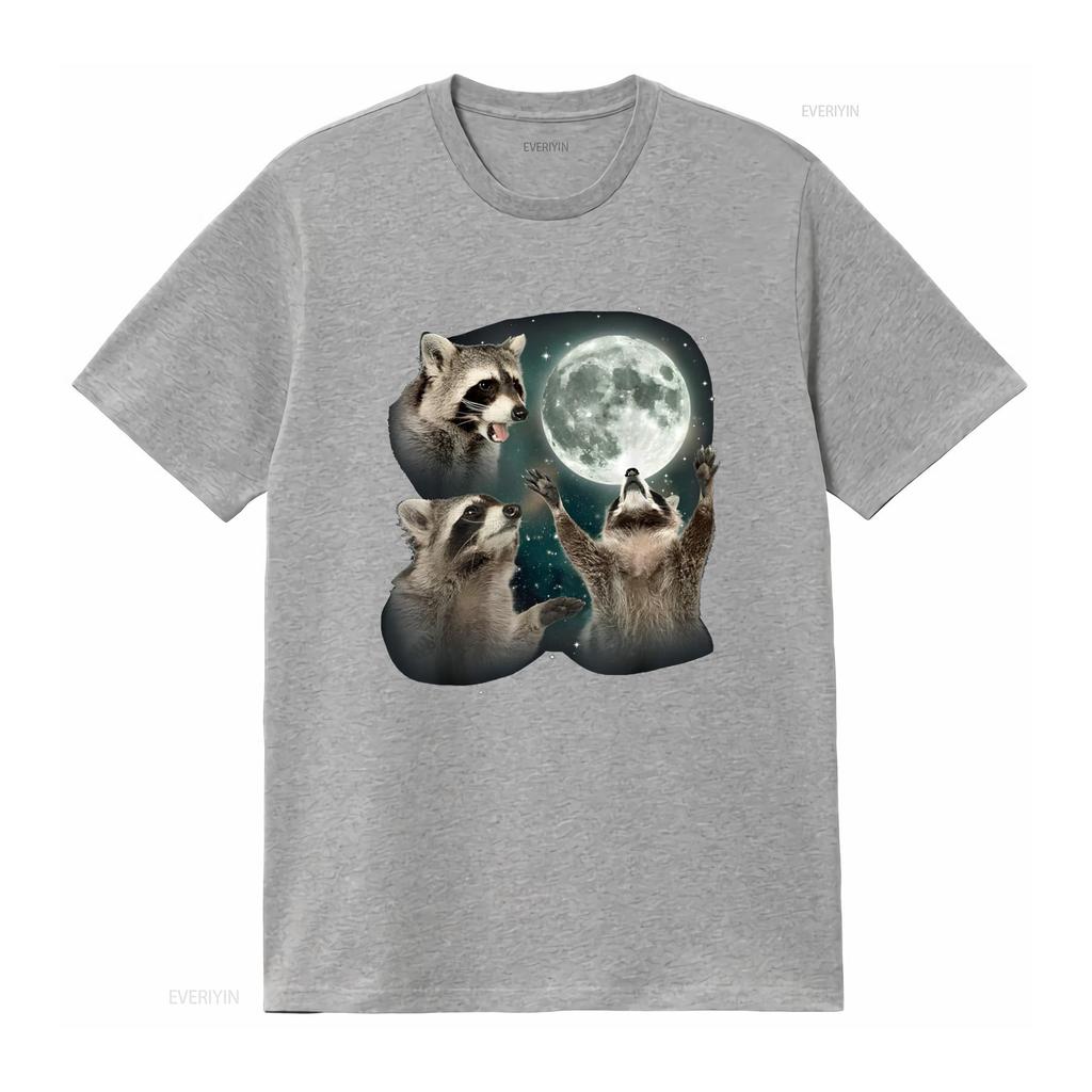 Raccoon T Shirt 3 Racoons Howling At Moon Funny Weird Cursed vintage Washed Slightly Comfortable Stretched