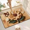 American Farmhouse Floral Doormat, 2D Wood Flower & Butterfly Non-Slip Home Entryway Rug  Floor Mat Kitchen Mat Door Mat
