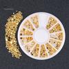 Puntos Nail Art DIY 2/3/4mm Mixed Golden Tone 3D DIY Flat Back Beads Decoration Beauty
